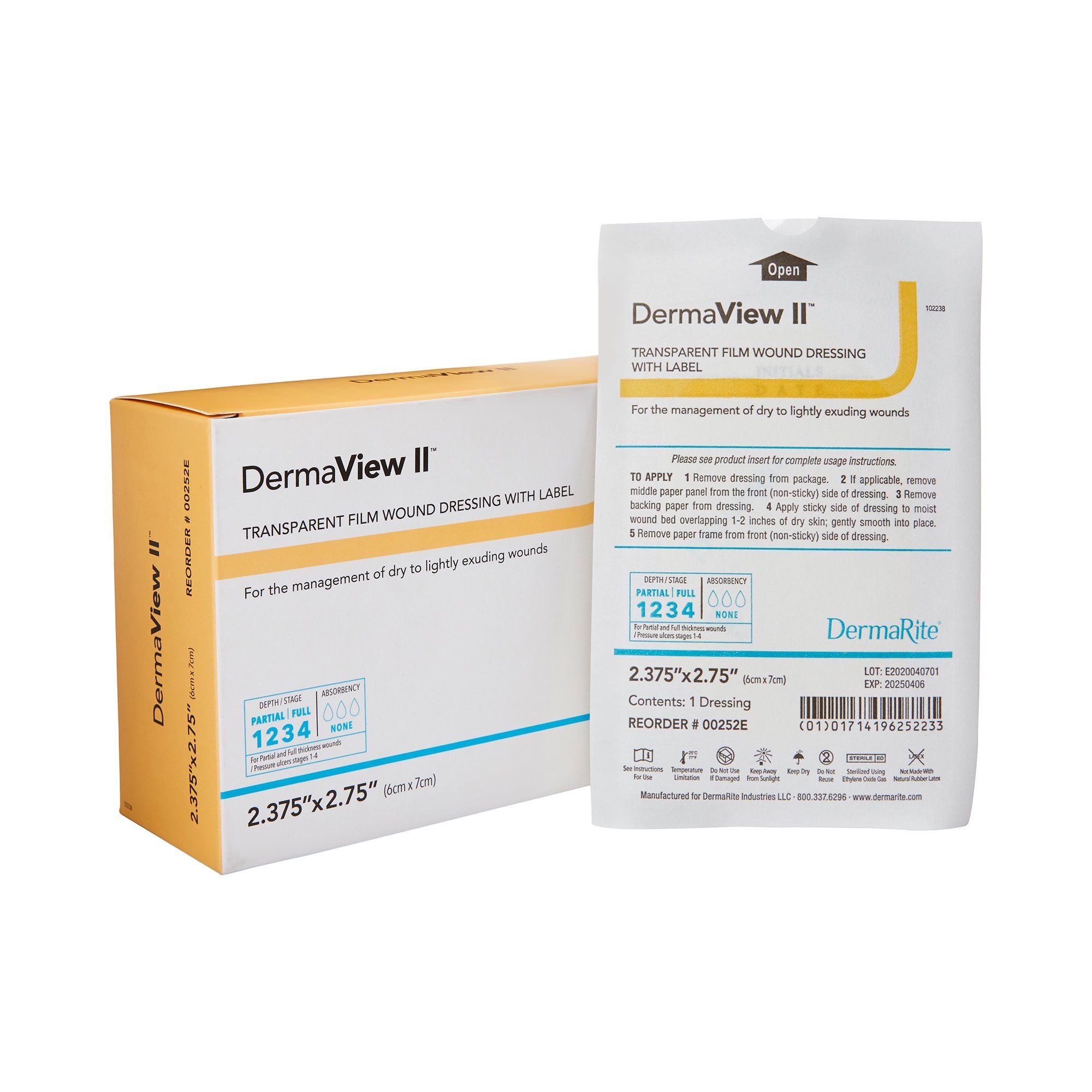 DermaView II Transparent Film Dressing, Waterproof Wound Protection