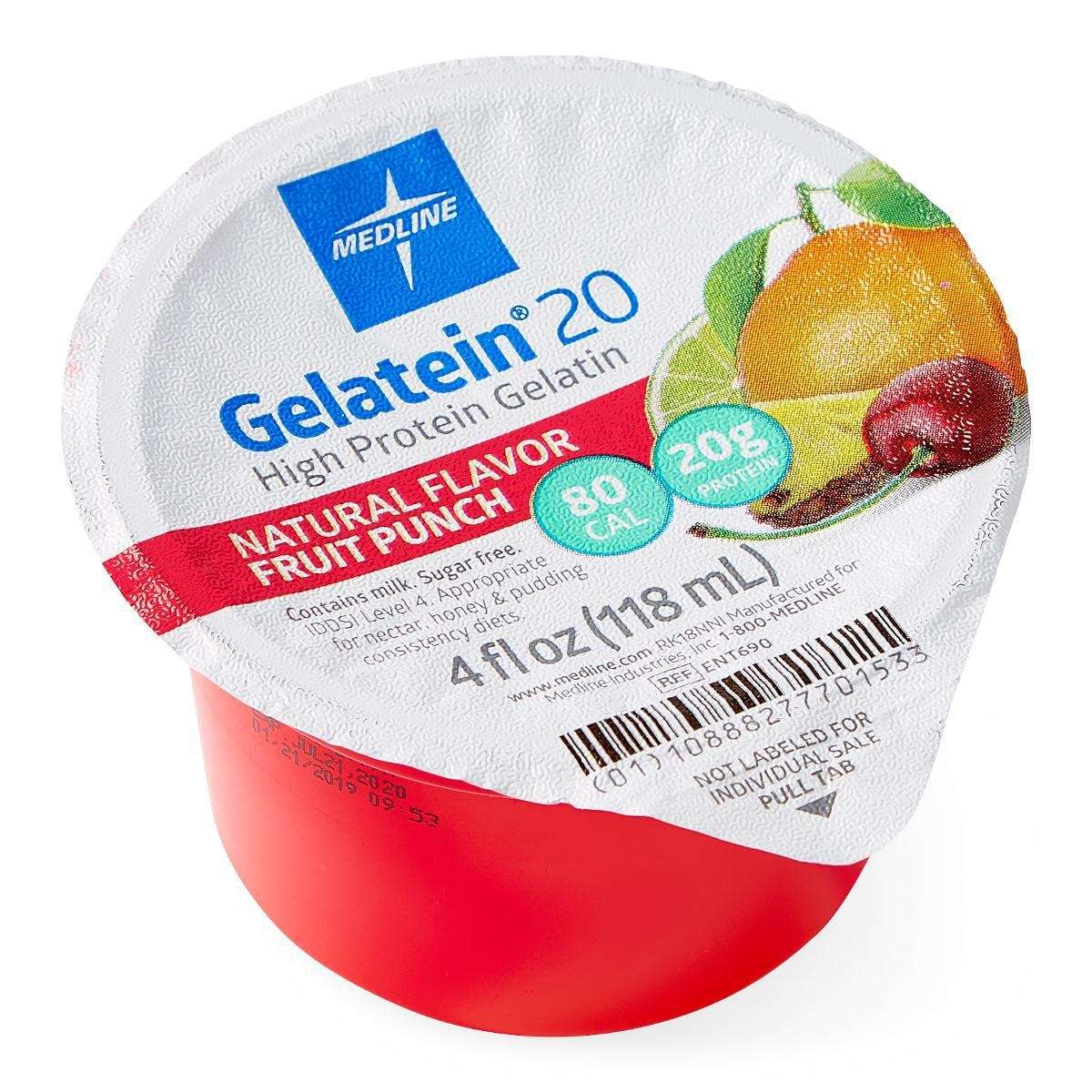 Medtrition Gelatein 20 Fruit Punch - 20g Protein Sugar-Free Gelatin Cups