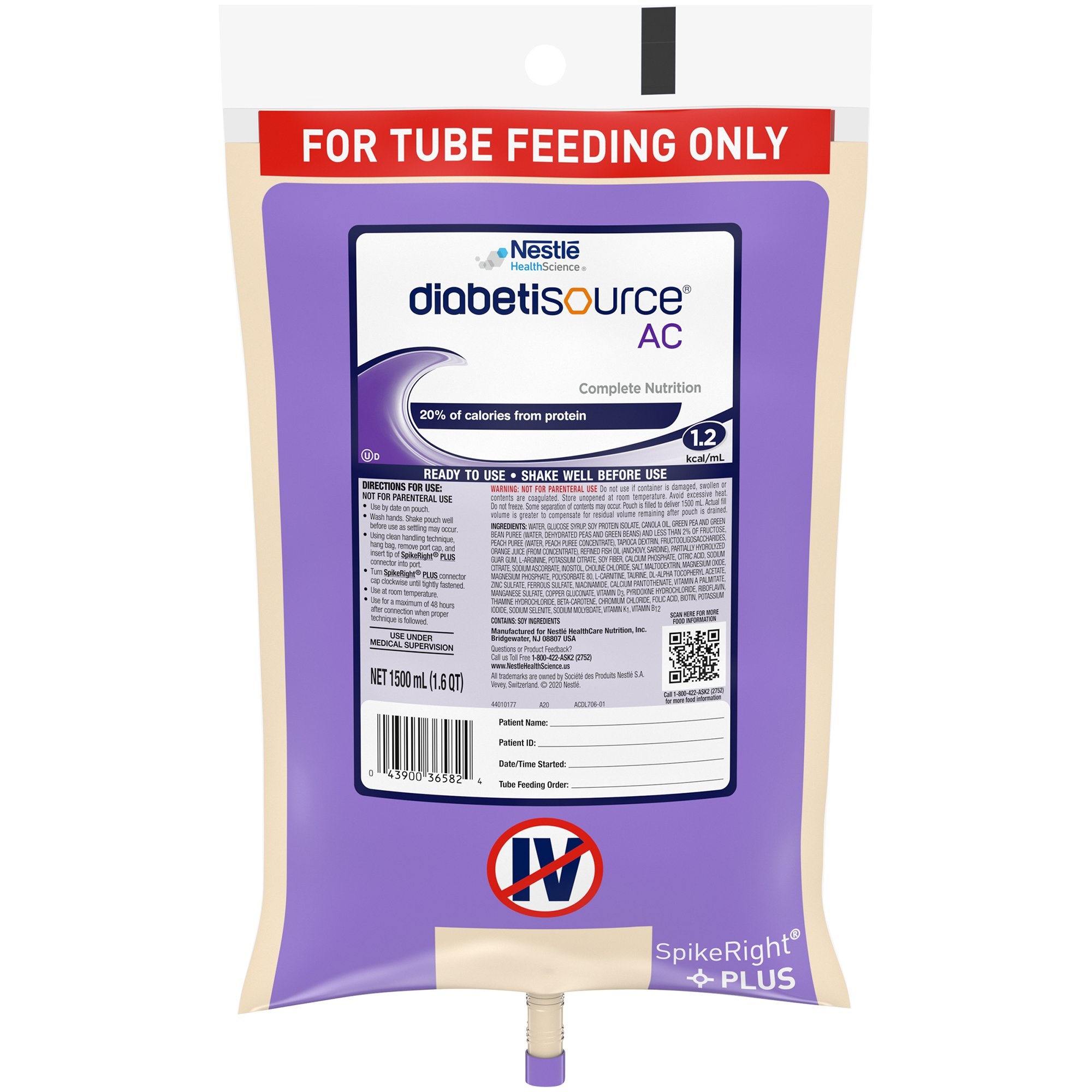 Diabetisource AC 1.2 Kcal Tube Feeding Formula thumbnail 2