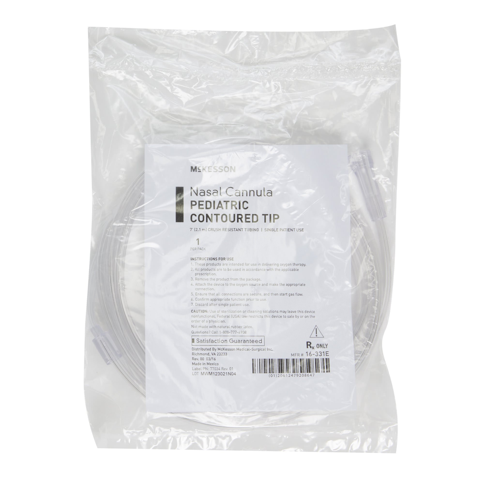 McKesson Nasal Cannula Clear Over Ear NonSterile Kink Resistant Tubing, Pediatric thumbnail 2