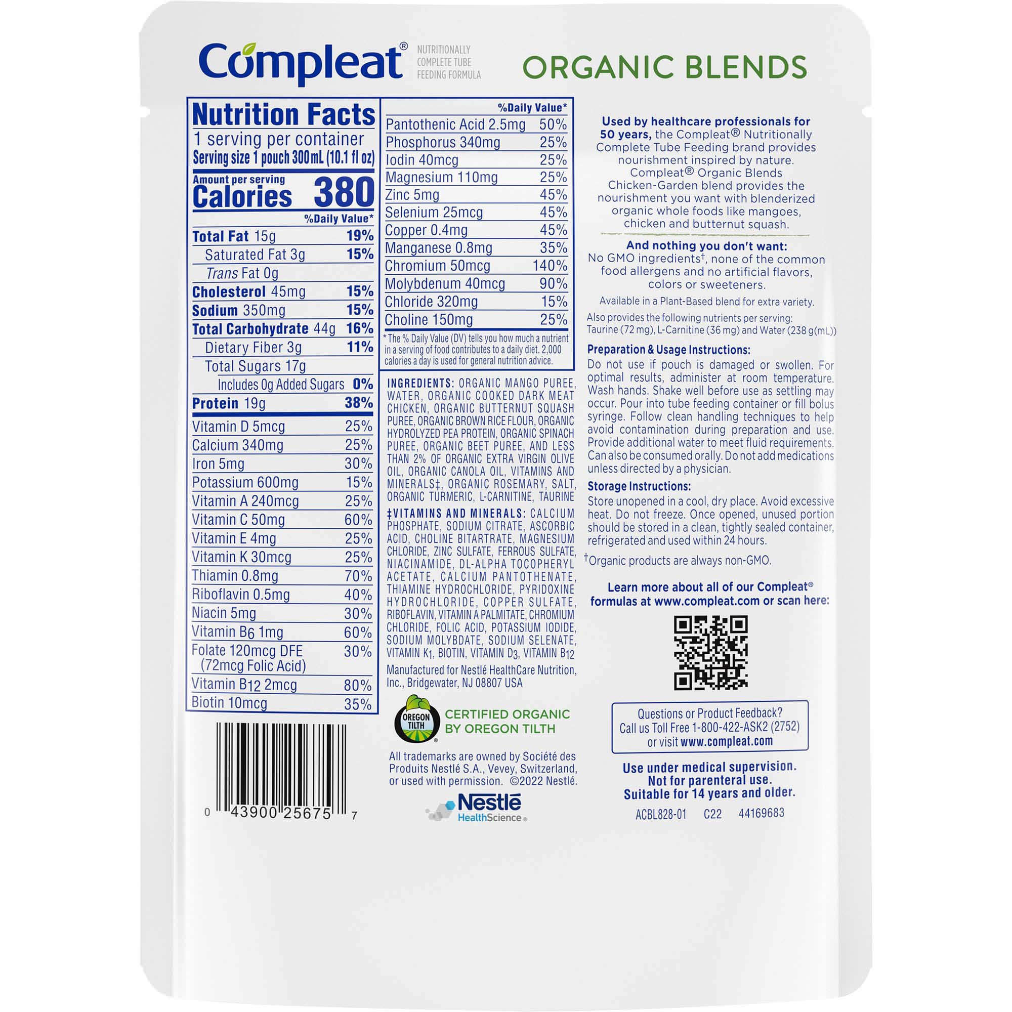 Compleat Organic Blends Tube Feeding Formula, Chicken-Garden thumbnail 2