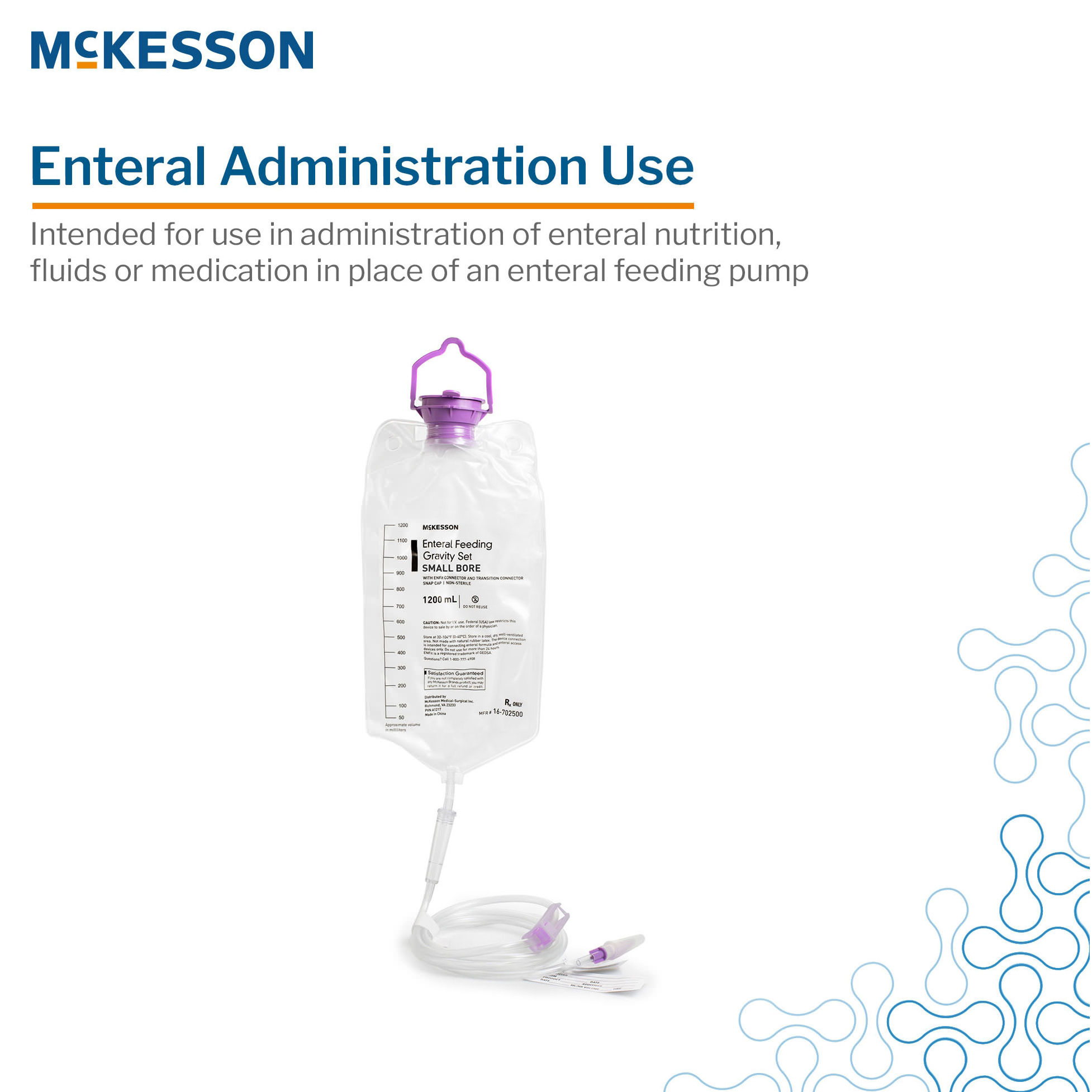 McKesson Gravity Feeding Bag Set with ENFit Connector thumbnail 4