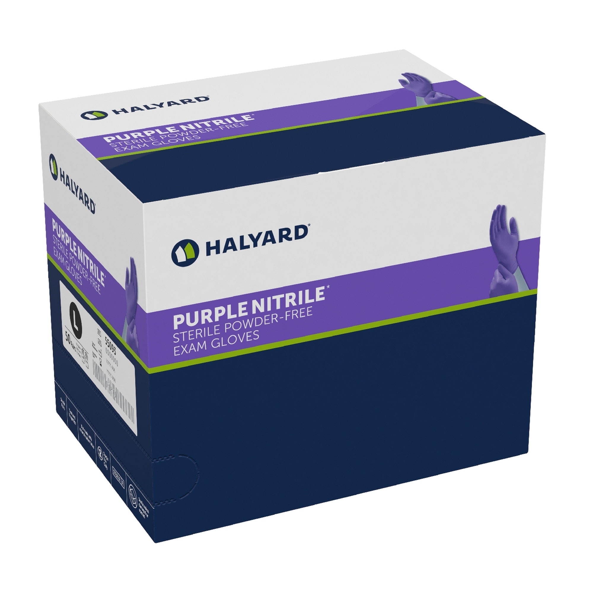 Halyard Purple Nitrile Sterile Powder Free Exam Gloves | Sizes S-L