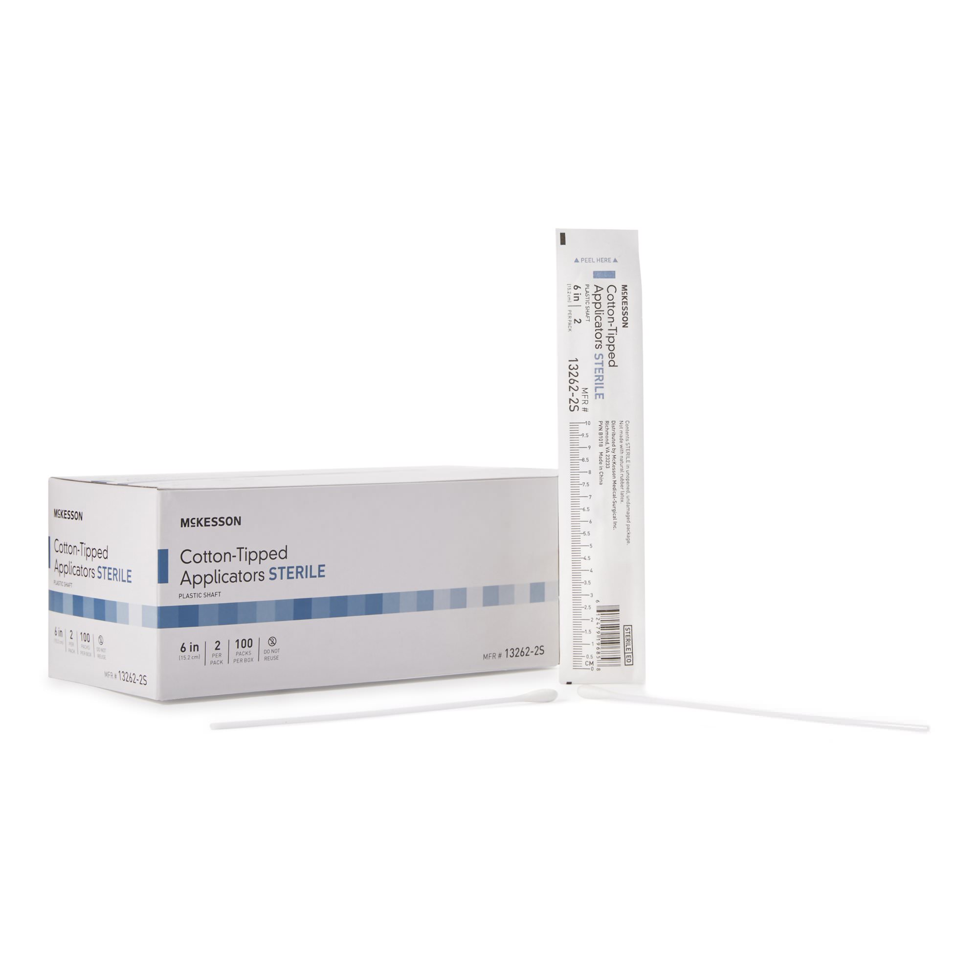 McKesson Swabstick Plastic Shaft Sterile Cotton Tip Single End Tip