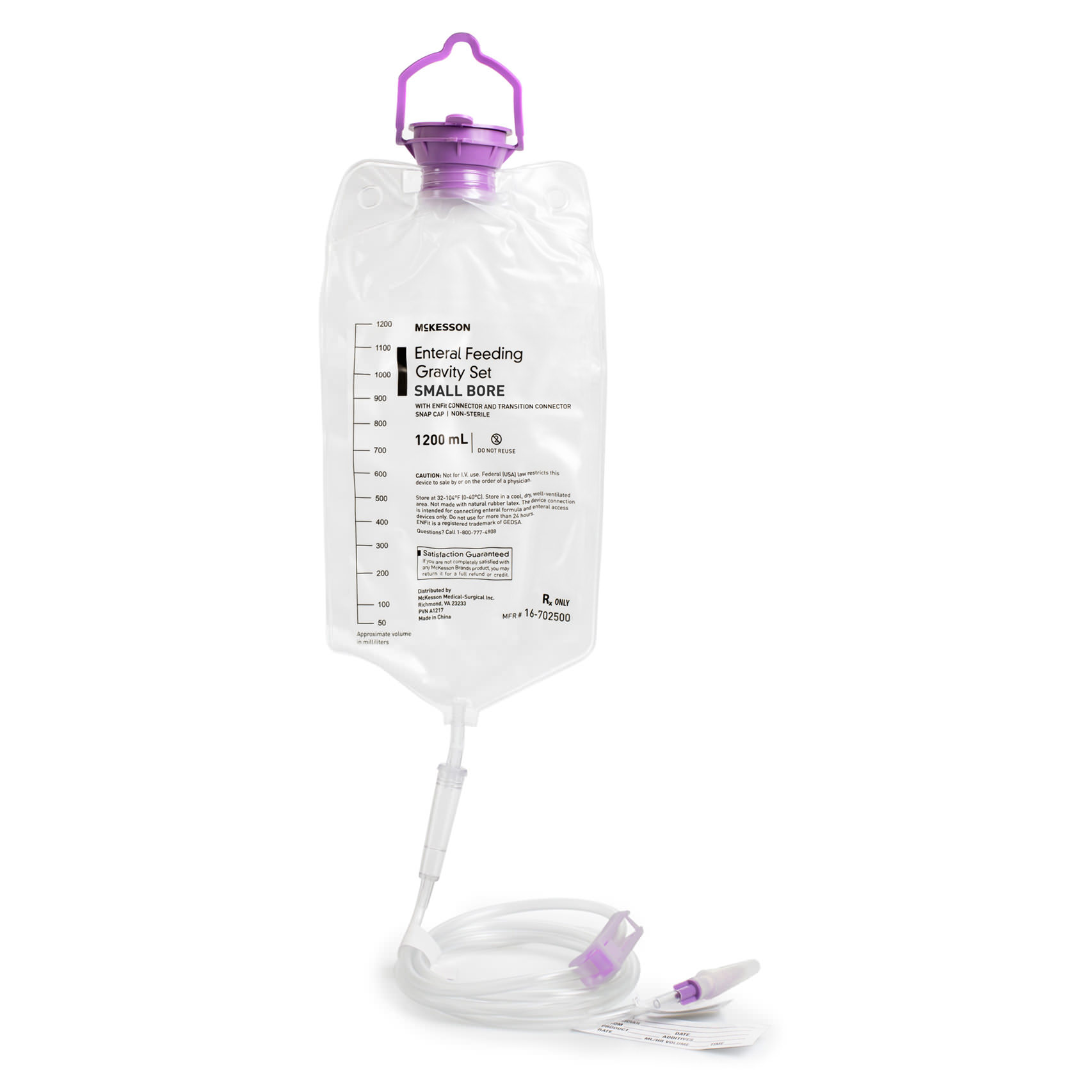 McKesson Gravity Feeding Bag Set with ENFit Connector - Main image