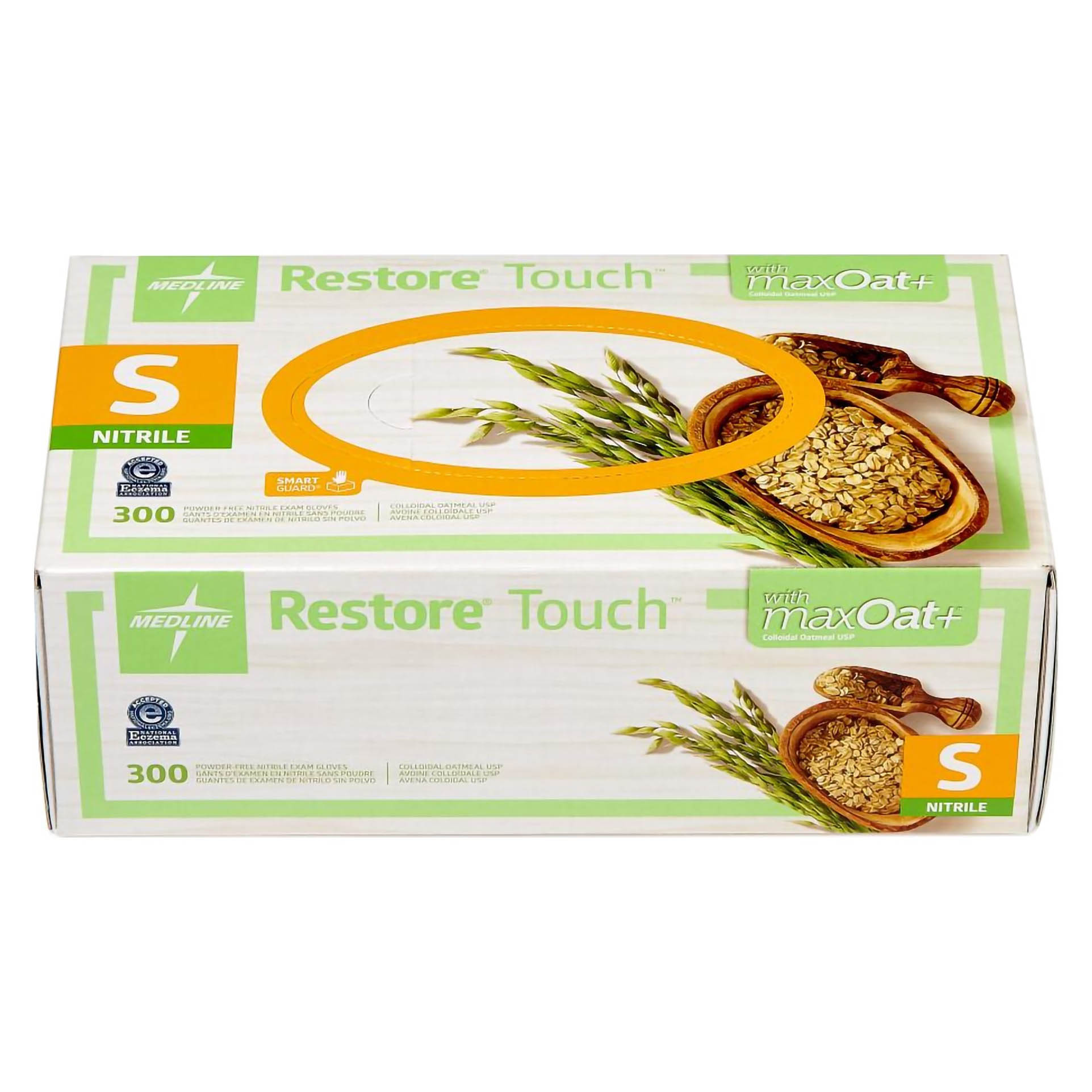 Medline Restore Touch Nitrile Exam Gloves Oat-Infused Chemo Tested