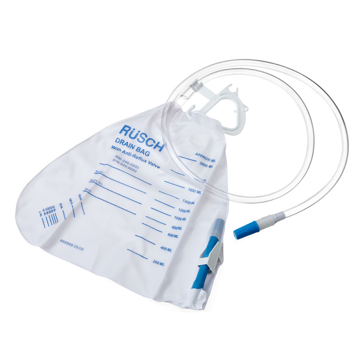 Rusch Urinary Drainage Bag With Anti-Reflux Valve 2,000 ML