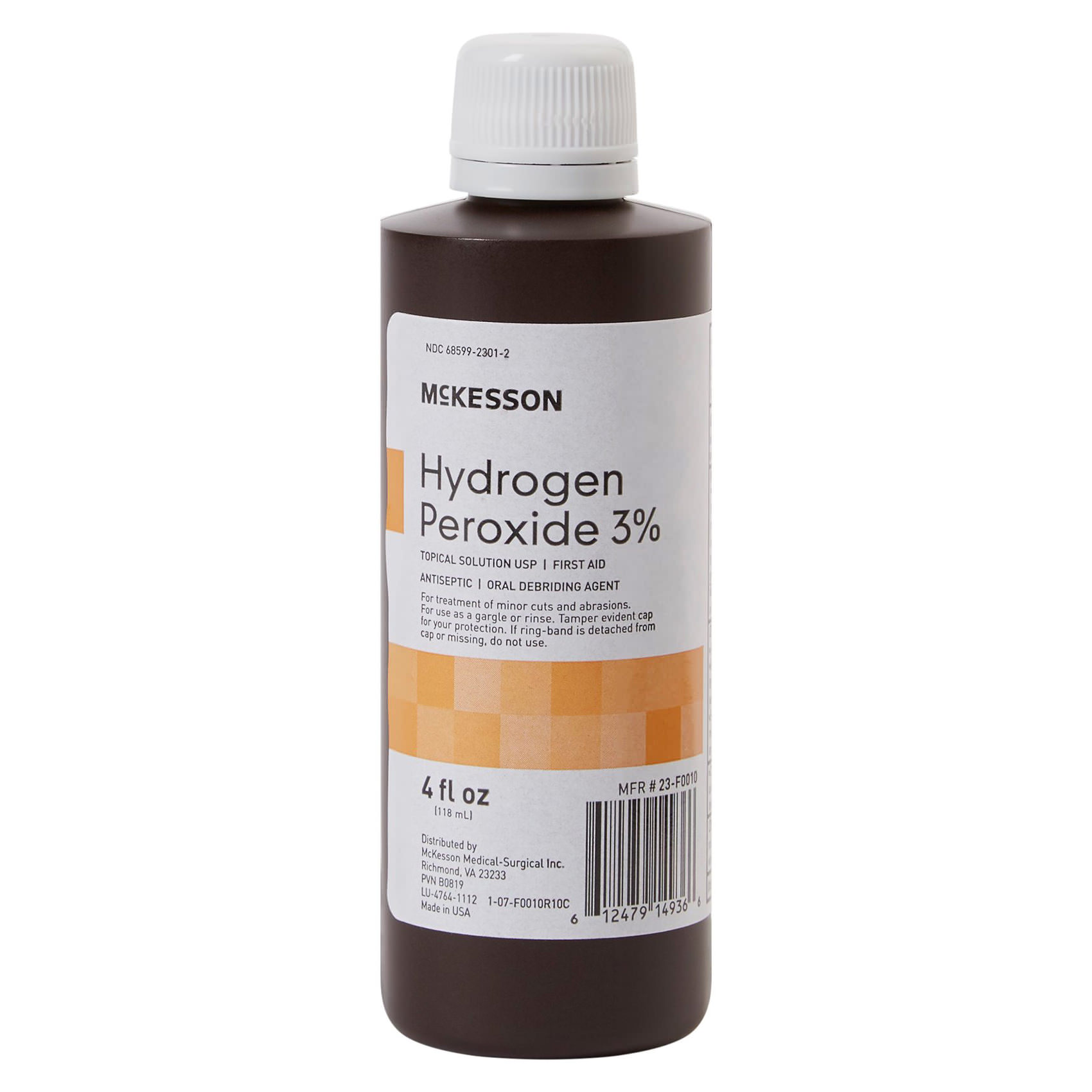 McKesson Hydrogen Peroxide 3%, 4 oz, Case of 24 | Topical Antiseptic