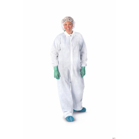 Medline White Disposable Coveralls | XL, 2XL, 3XL - Case of 25
