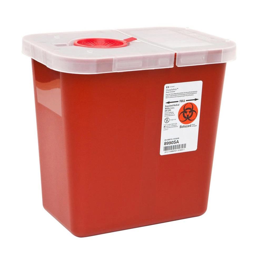 SharpSafety Multi-Purpose Sharps Container with Hinged Lid - Main image