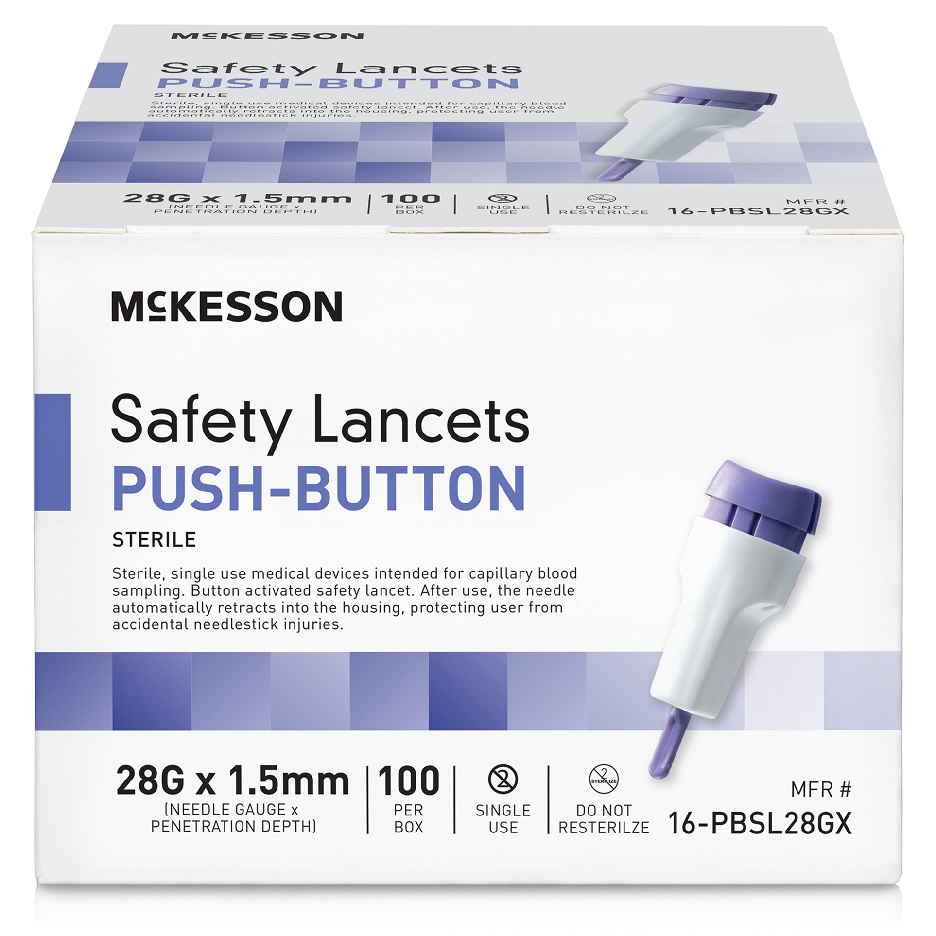 McKesson Brand Safety Lancet With Push Button Activation