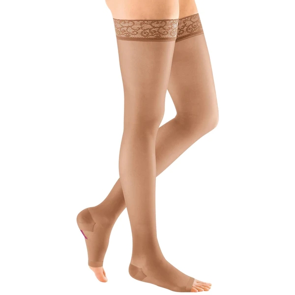 Mediven Sheer Soft Thigh High 15-20mmHg Compression Stocking with Lace Top Band thumbnail 1