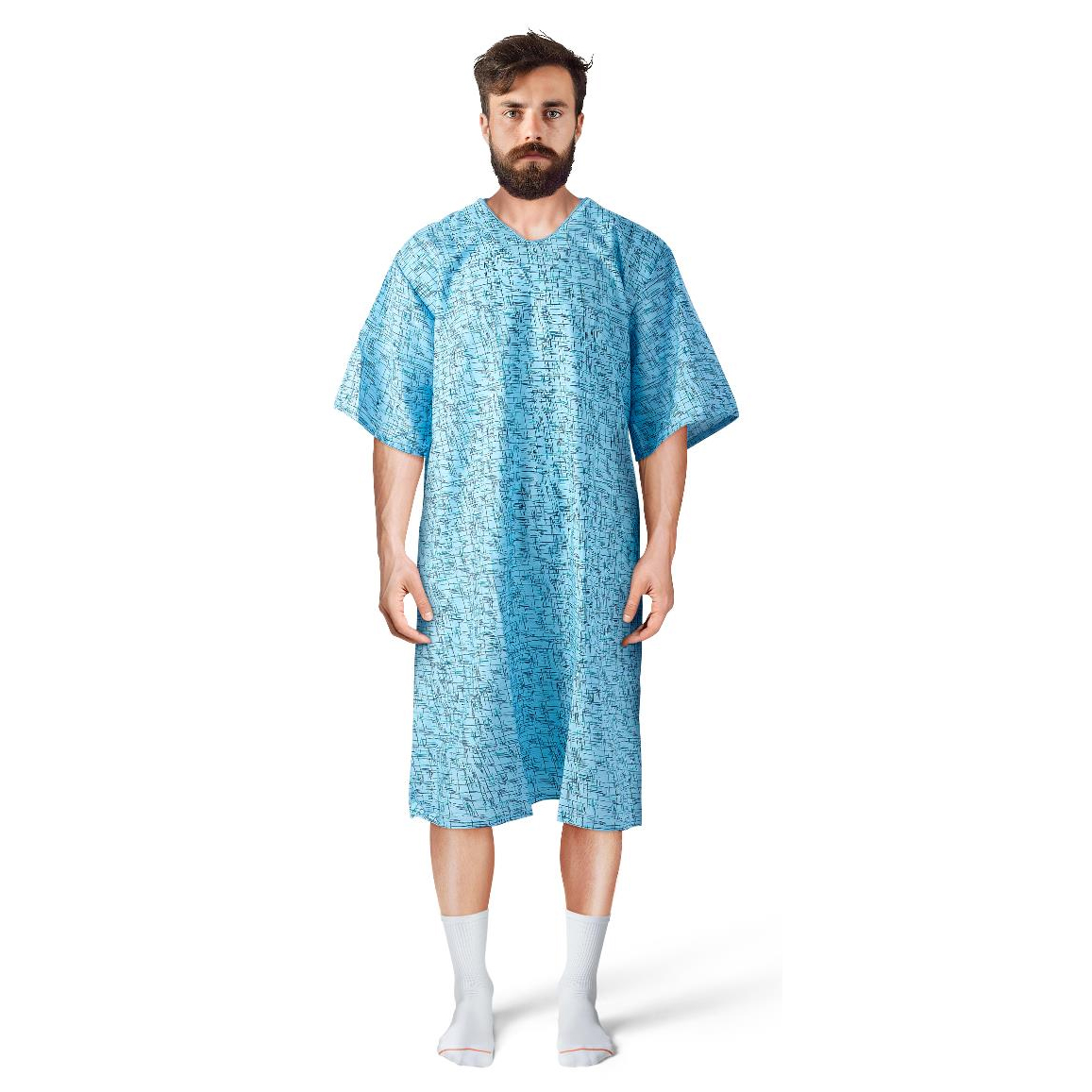 PerforMAX Reusable Patient Gown - Cascade Blue Print, One Size