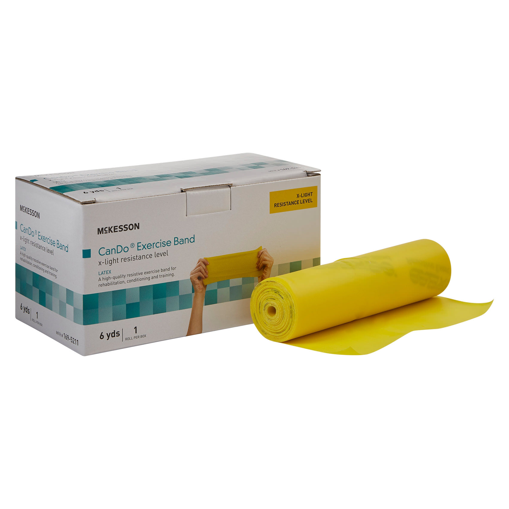 McKesson CanDo Yellow Extra Light Resistance Exercise Band - Main image