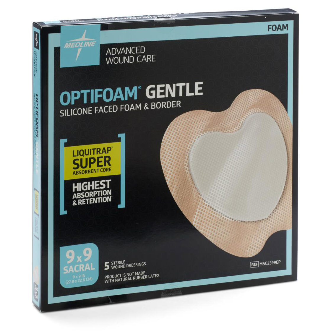 Optifoam Gentle Silicone-faced Foam Dressings, Sacrum, Sterile thumbnail 2