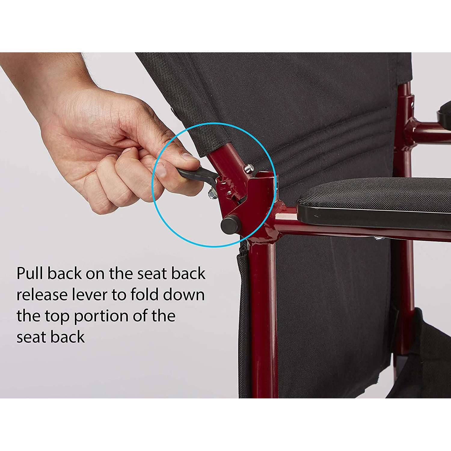 Medline Basic Aluminium Transport Chair thumbnail 7