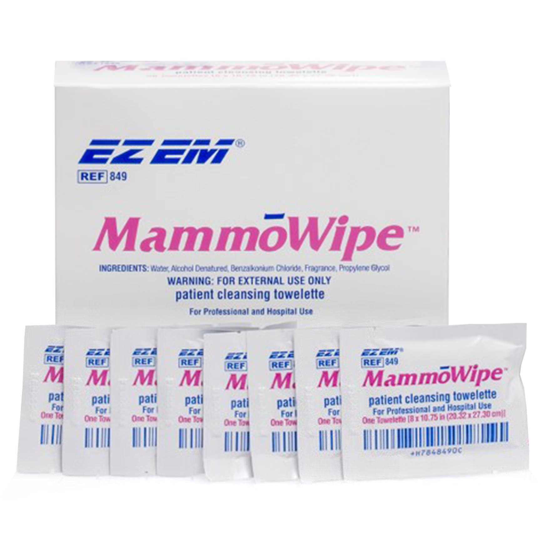EZ EM MammoWipe Cleansing Towelette