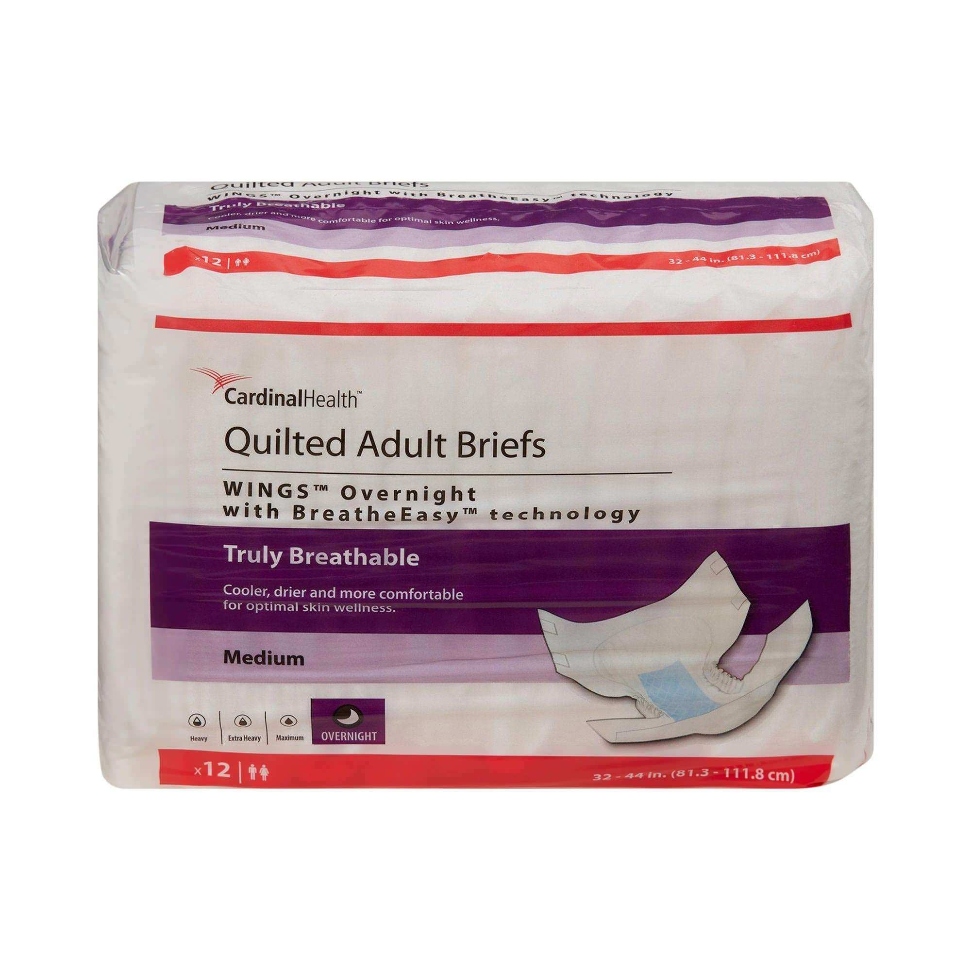 Cardinal Health Wings Overnight Quilted Adult Briefs thumbnail 1