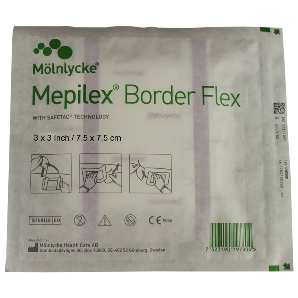 Mepilex Border Flex 4x4 Foam Dressing | Safetac Technology