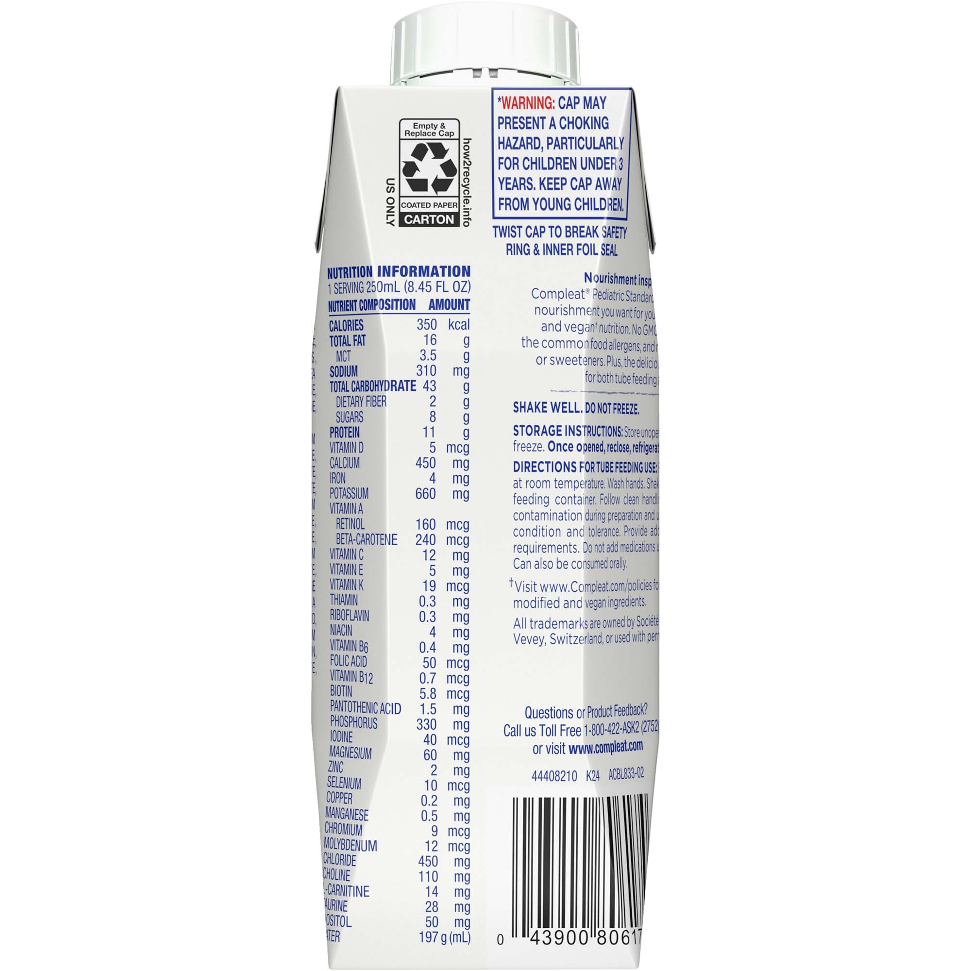 Compleat Pediatric Standard 1.4 Calorically Dense Nutritionally Complete Tube Feeding Formula thumbnail 2