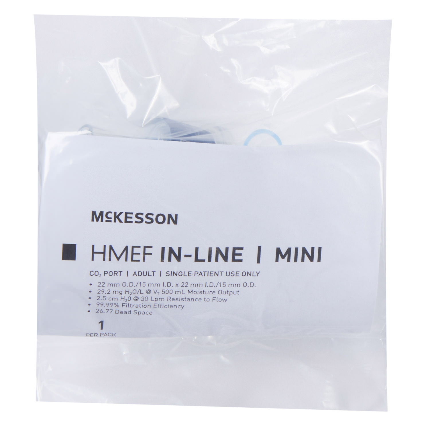 McKesson Heat and Moisture Exchanger with Filter 26.77 mL 99.9% Hygroscopic - Main image