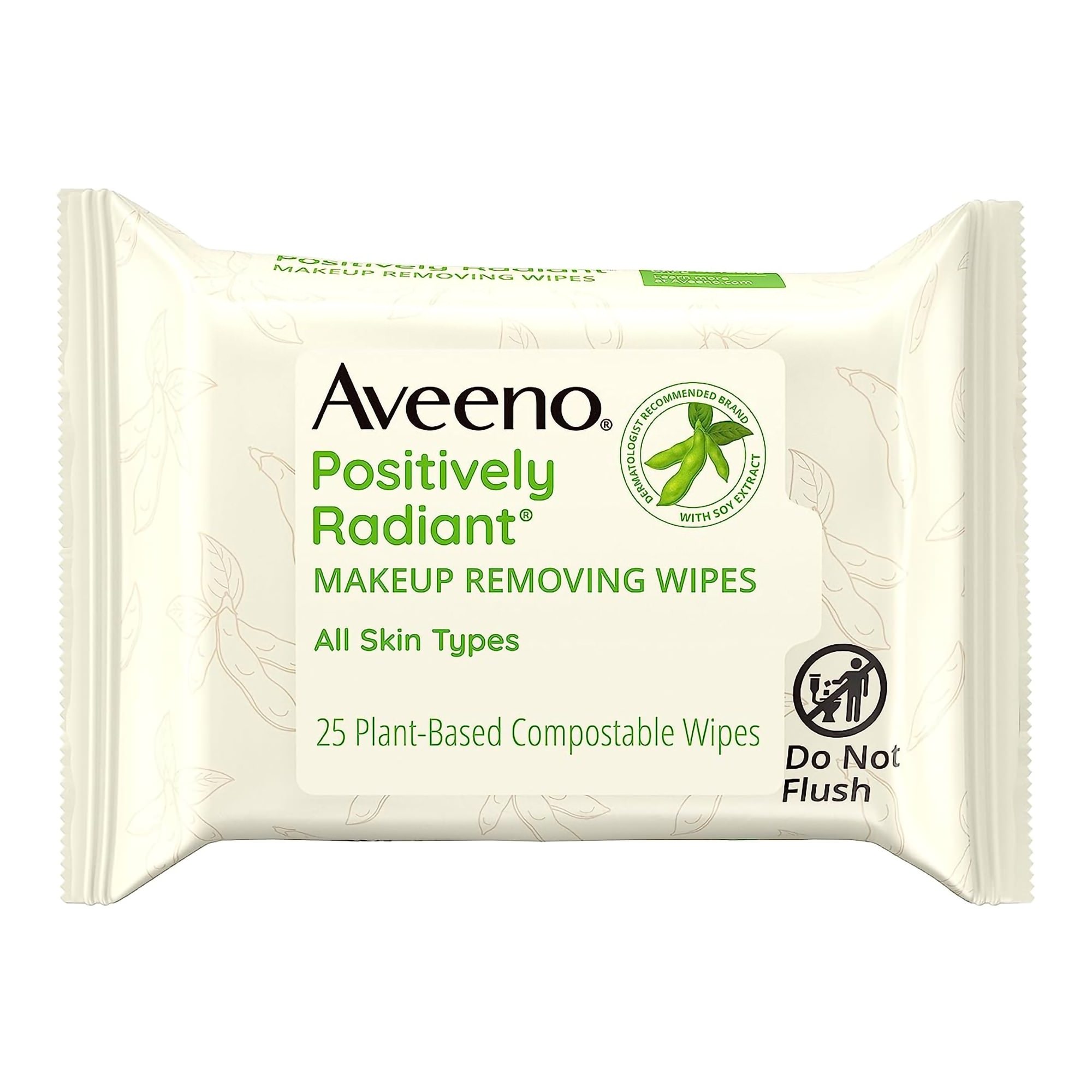 Aveeno Positively Radiant Makeup Remover Wipes - Pack of 25 - Main image