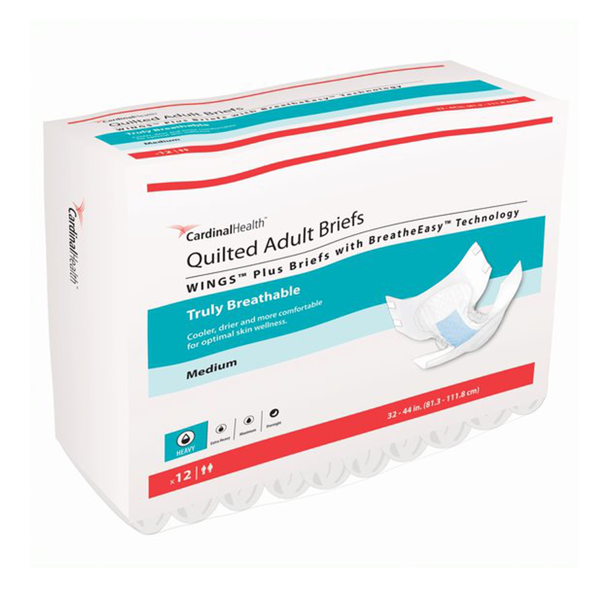 Cardinal Health Wings Plus Quilted Adult Brief with BreatheEasy Technology thumbnail 1