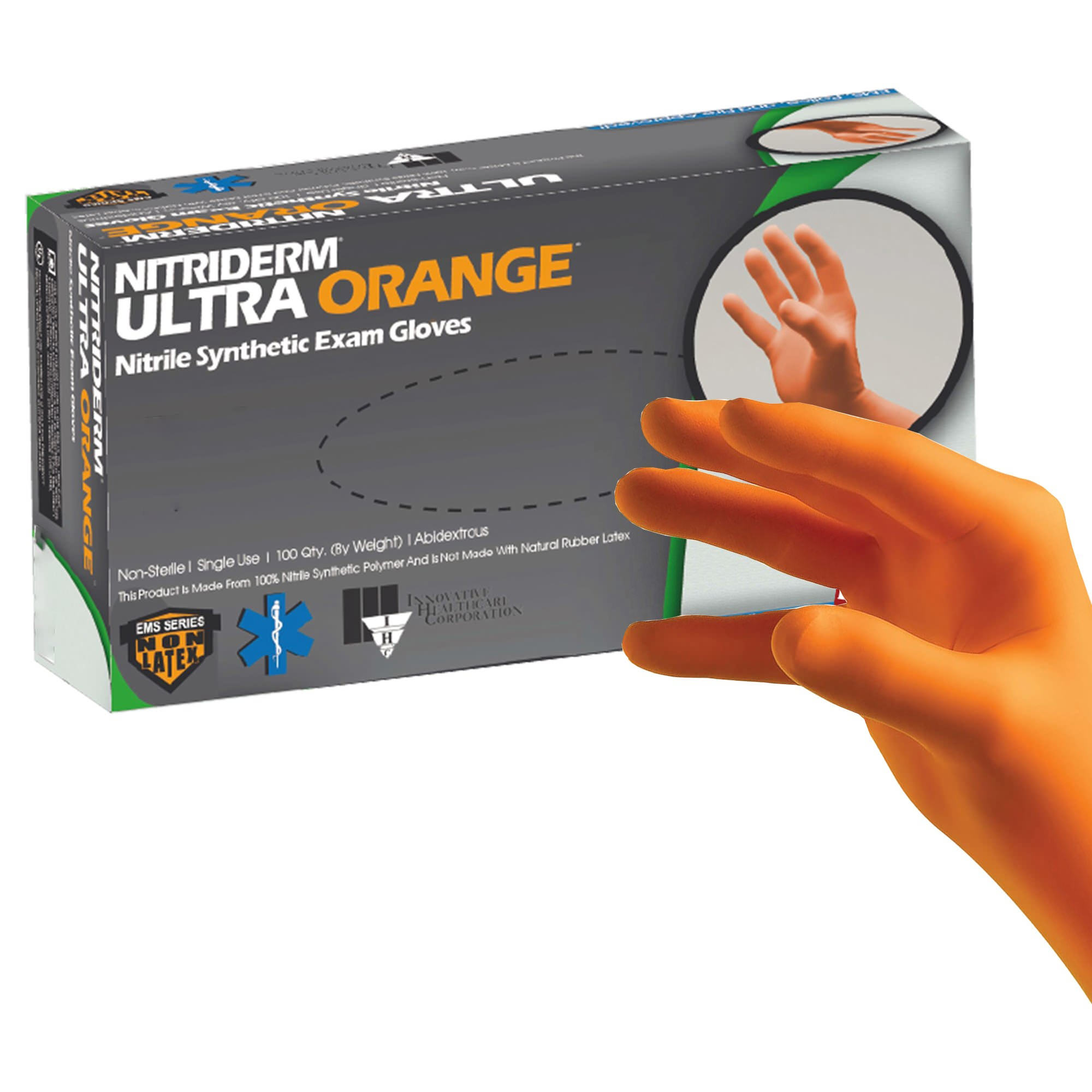 NitriDerm Ultra Orange Nitrile Exam Gloves thumbnail 2