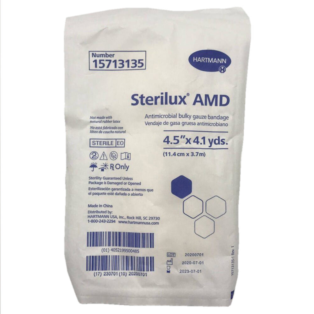Sterilux AMD Antimicrobial Fluff Gauze Bandage Roll | 4.5