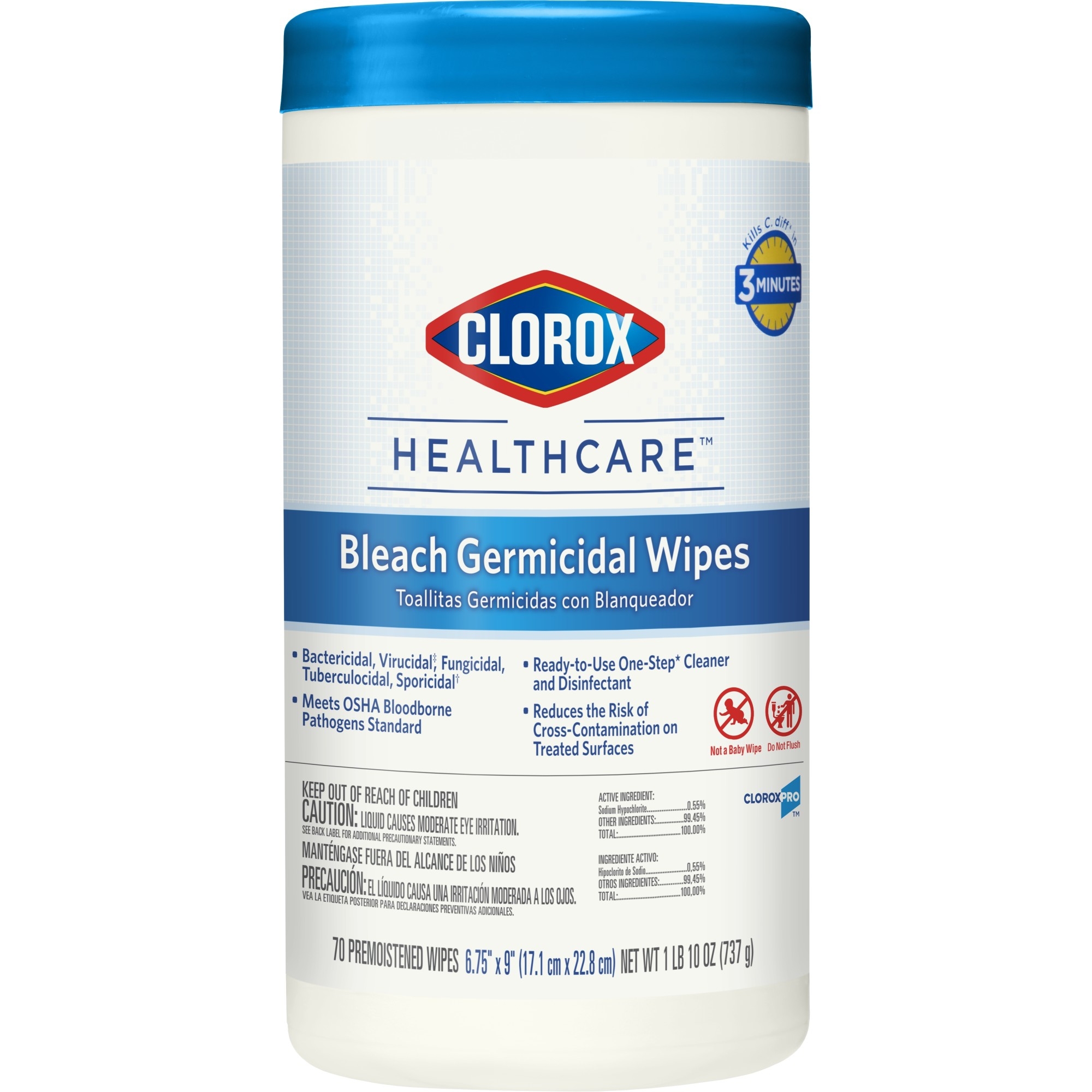 Clorox Healthcare Bleach Germicidal Wipes thumbnail 1