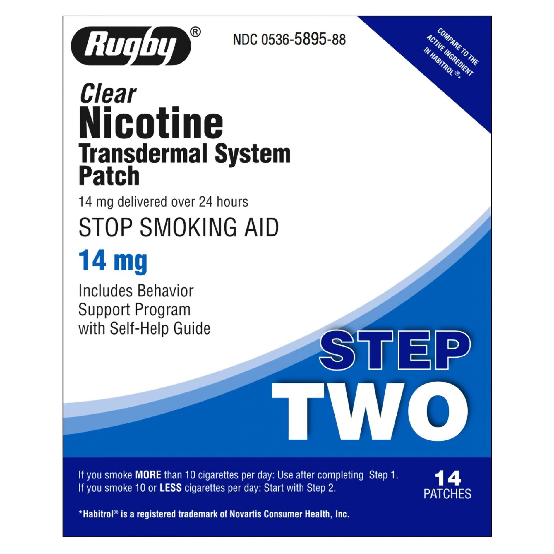 14 mg nicotine patch equivalent to how many cigarettes Major Rugby Nicotine Transdermal System Patch, Step 2, 14 mg Strength