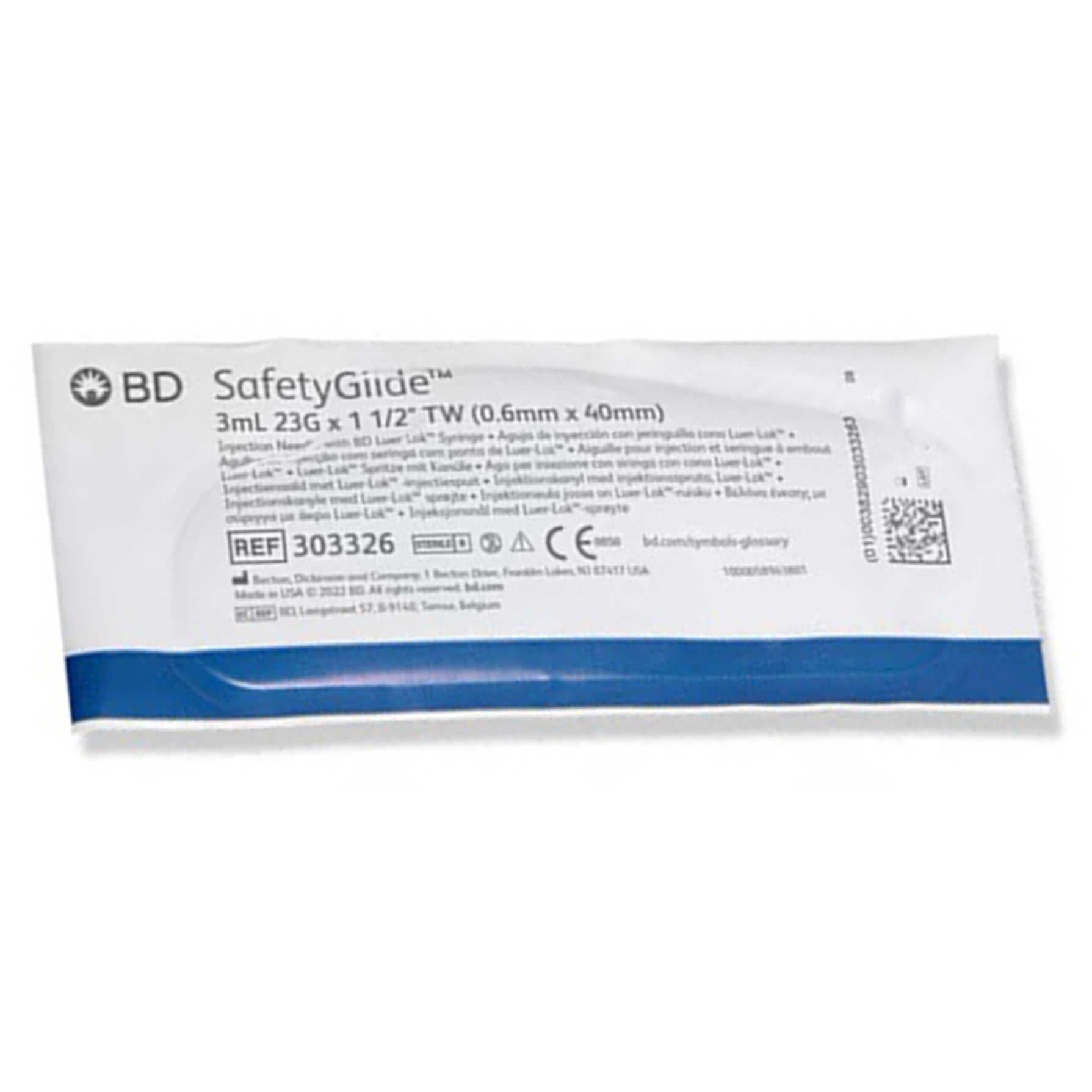 BD SafetyGlide 3mL Syringe, 25G x 5/8