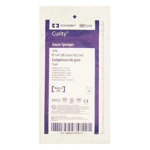 Curity Sterile Gauze Sponge, 12-Ply, U.S.P Type VII, 4" x 8"