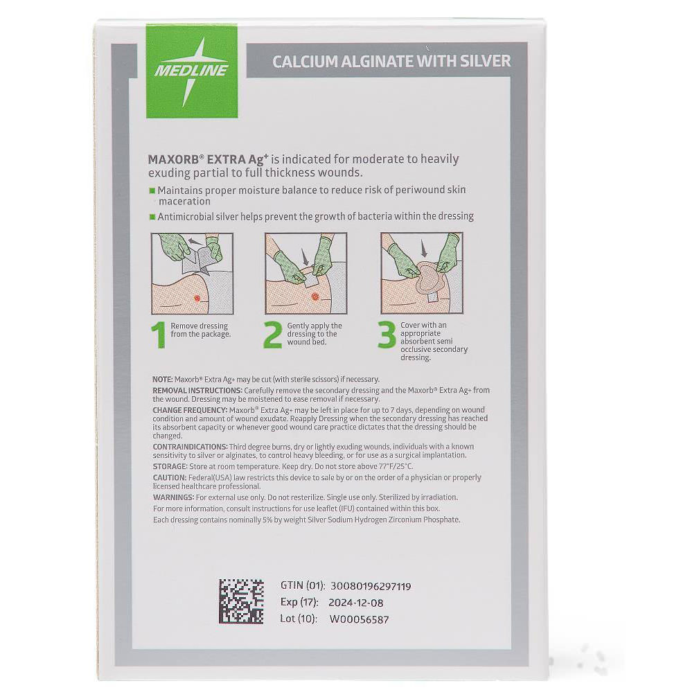 Maxorb Extra Ag+ CMC/Alginate Wound Dressing thumbnail 3