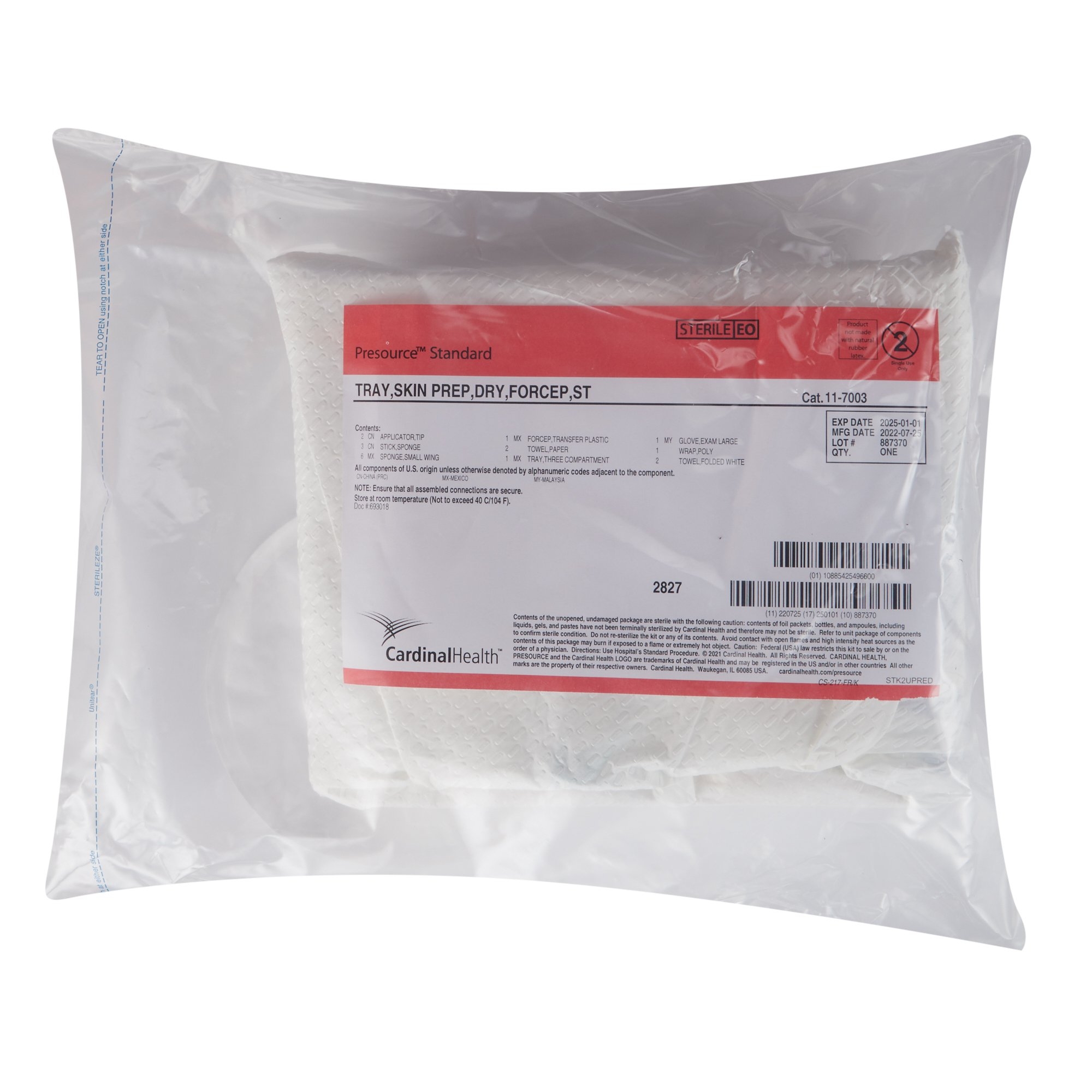 Cardinal Health Dry Skin Prep Scrub Tray - Case of 20