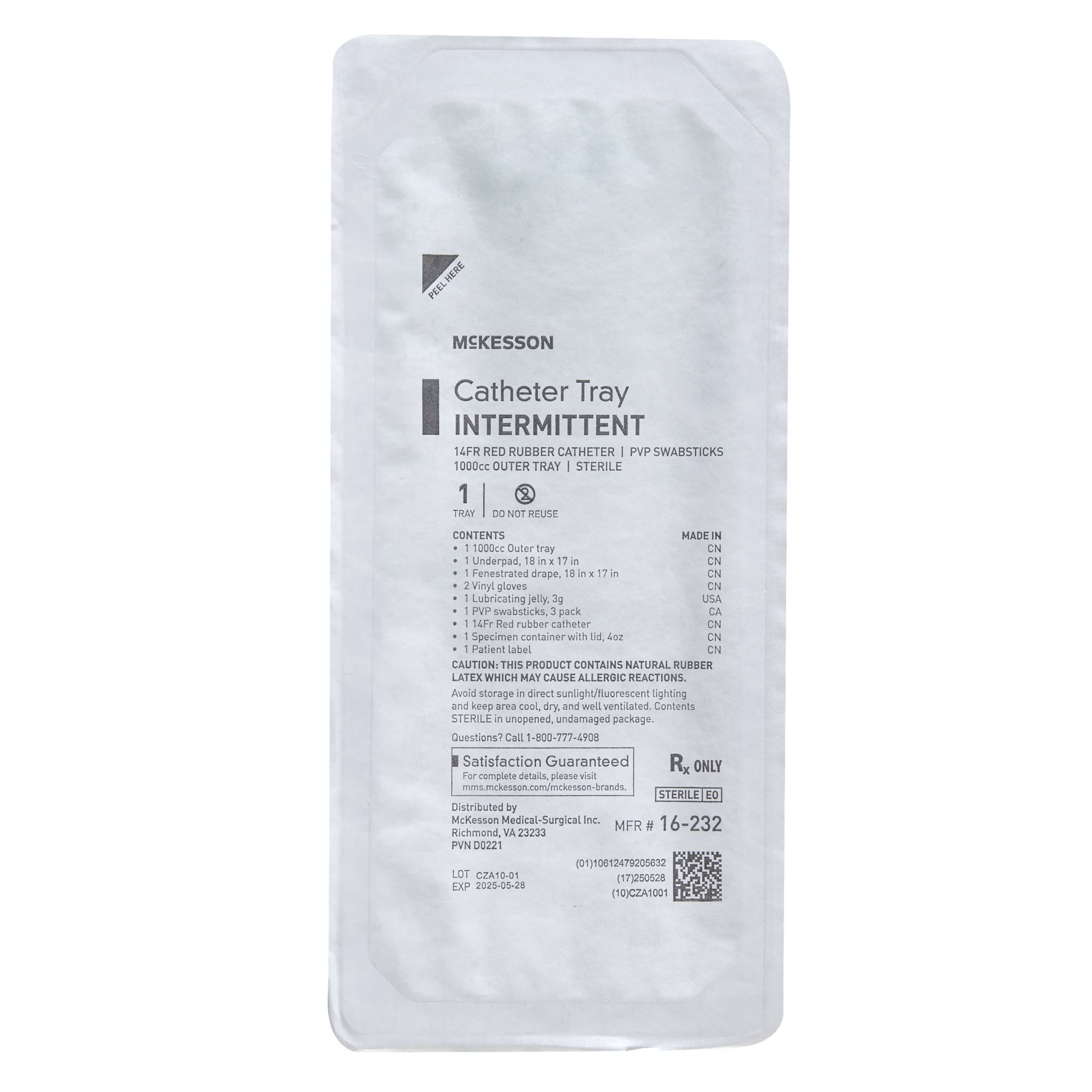 McKesson Intermittent Catheter Tray 1000 mL Outer Tray 14 Fr Sterile Urethral thumbnail 2