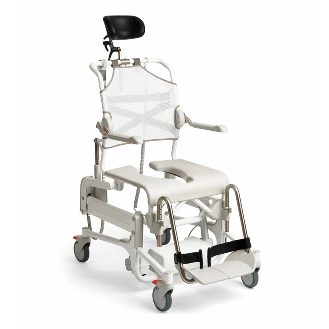 Etac Alto powered height adjustable and tilt mobile shower commode chair - Main image