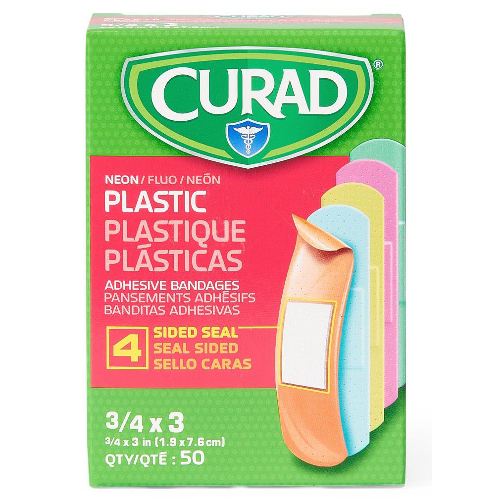 Curad Neon Adhesive Bandages, 3/4 x 3 Inch thumbnail 2