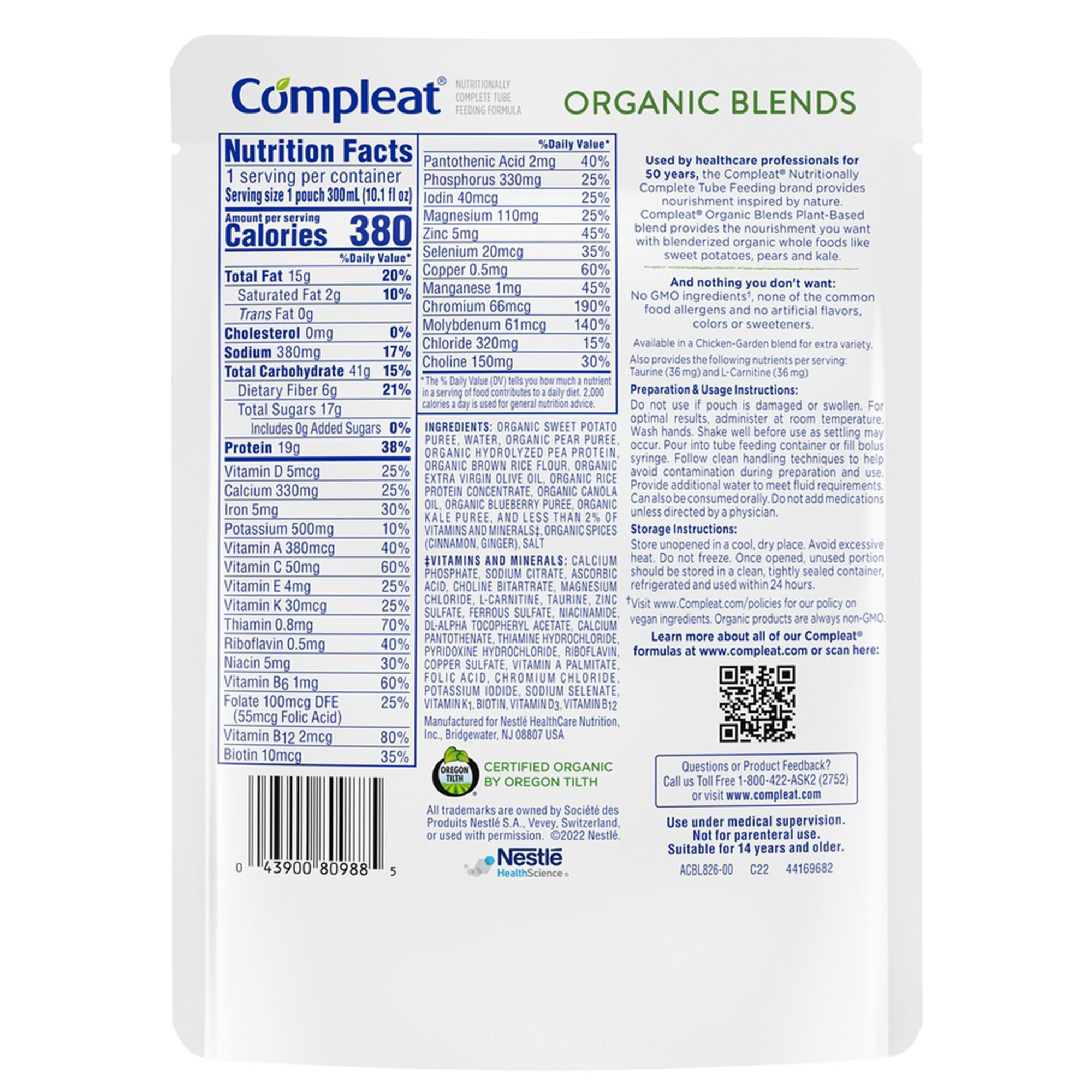 Compleat Organic Blends Tube Feeding Formula, Plant-Based Blend thumbnail 2