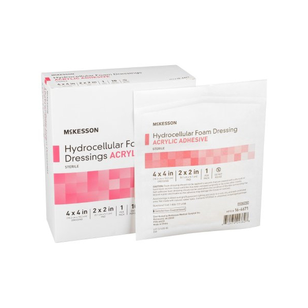 McKesson Foam Dressing Film Backing Tan Square Sterile thumbnail 1