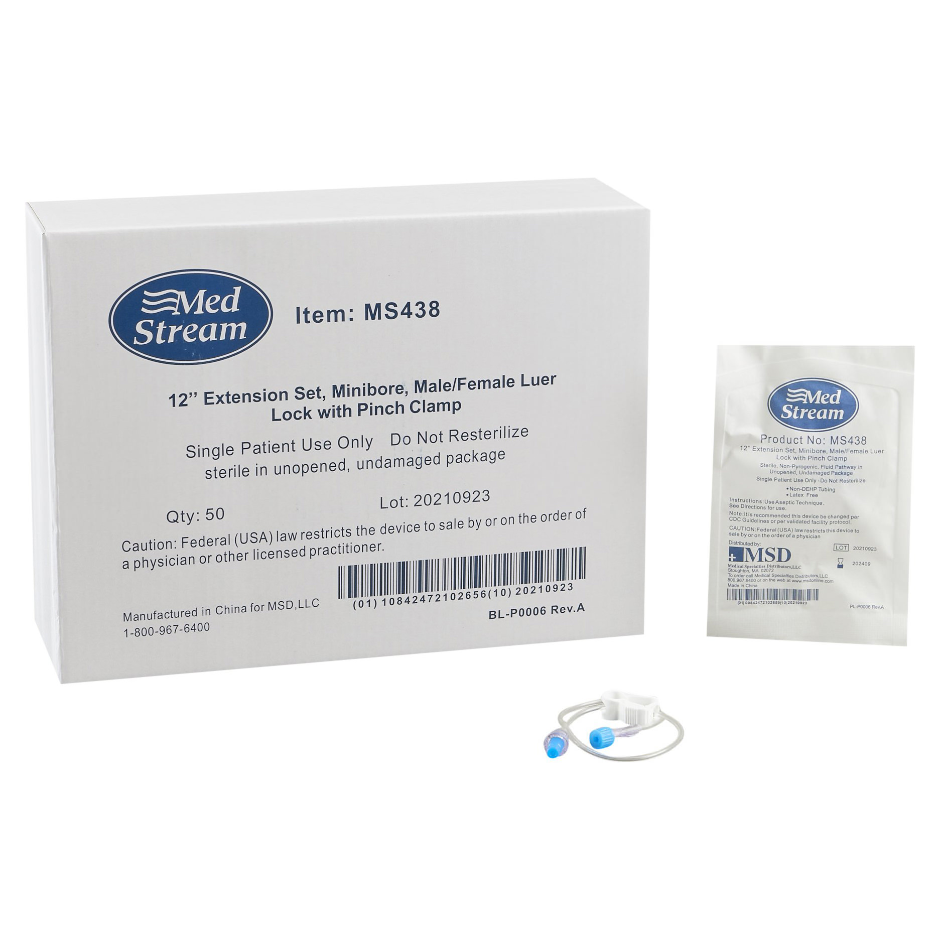 McKesson Small Bore IV Extension Set, 12 inch Tubing | Case 600