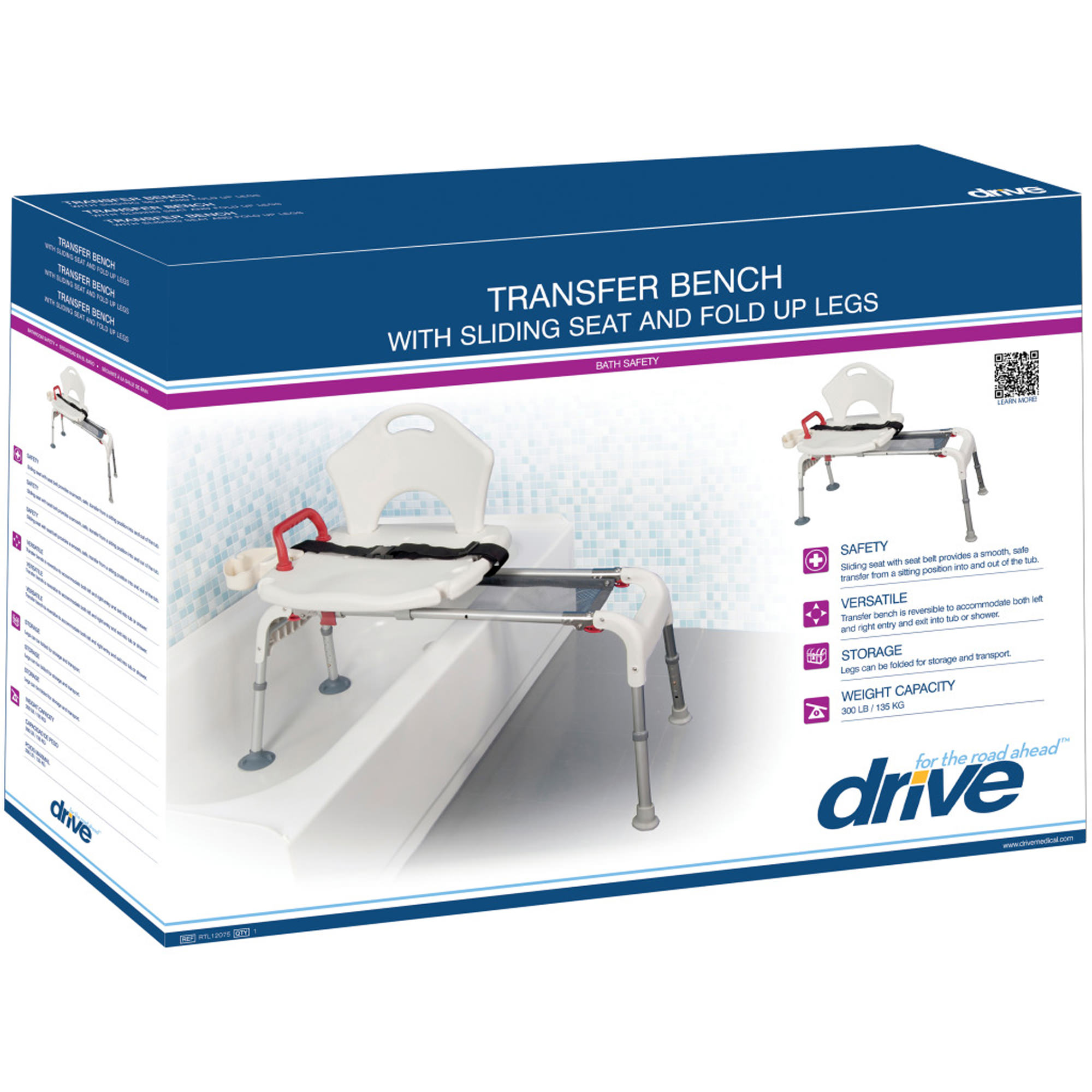 Drive folding universal sliding transfer bench thumbnail 6