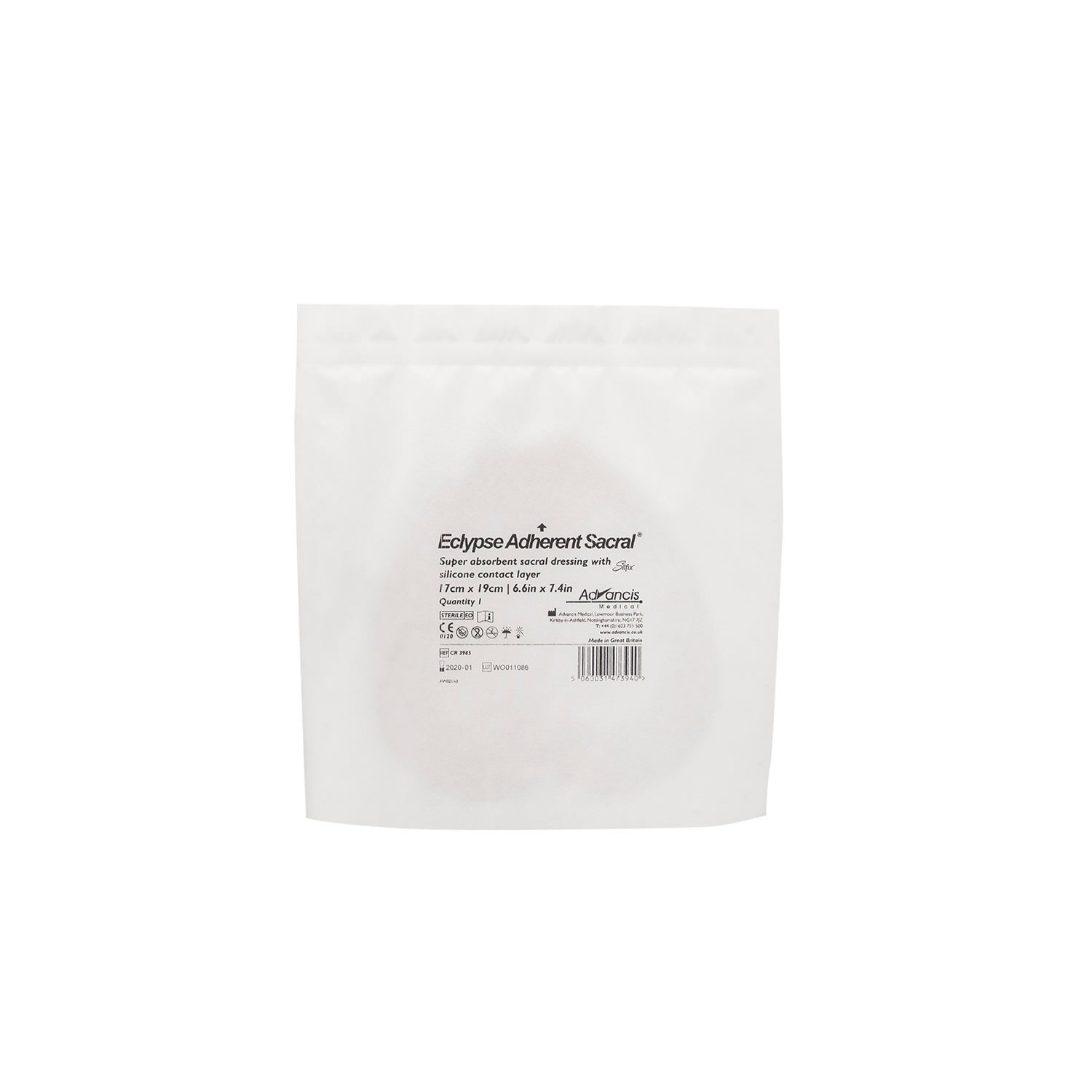 Eclypse Adherent Sacral Super Absorbent Dressing thumbnail 2
