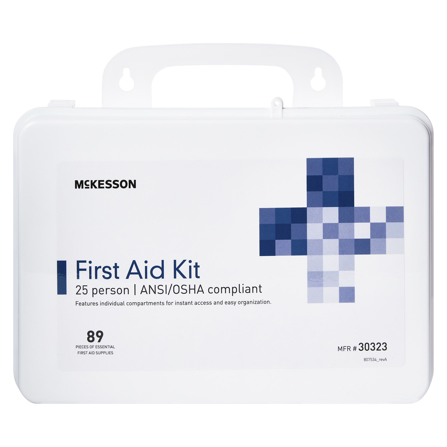 McKesson First Aid Kit Plastic Case 2.375 x 6.31 x 9 Inch 25 Person thumbnail 2