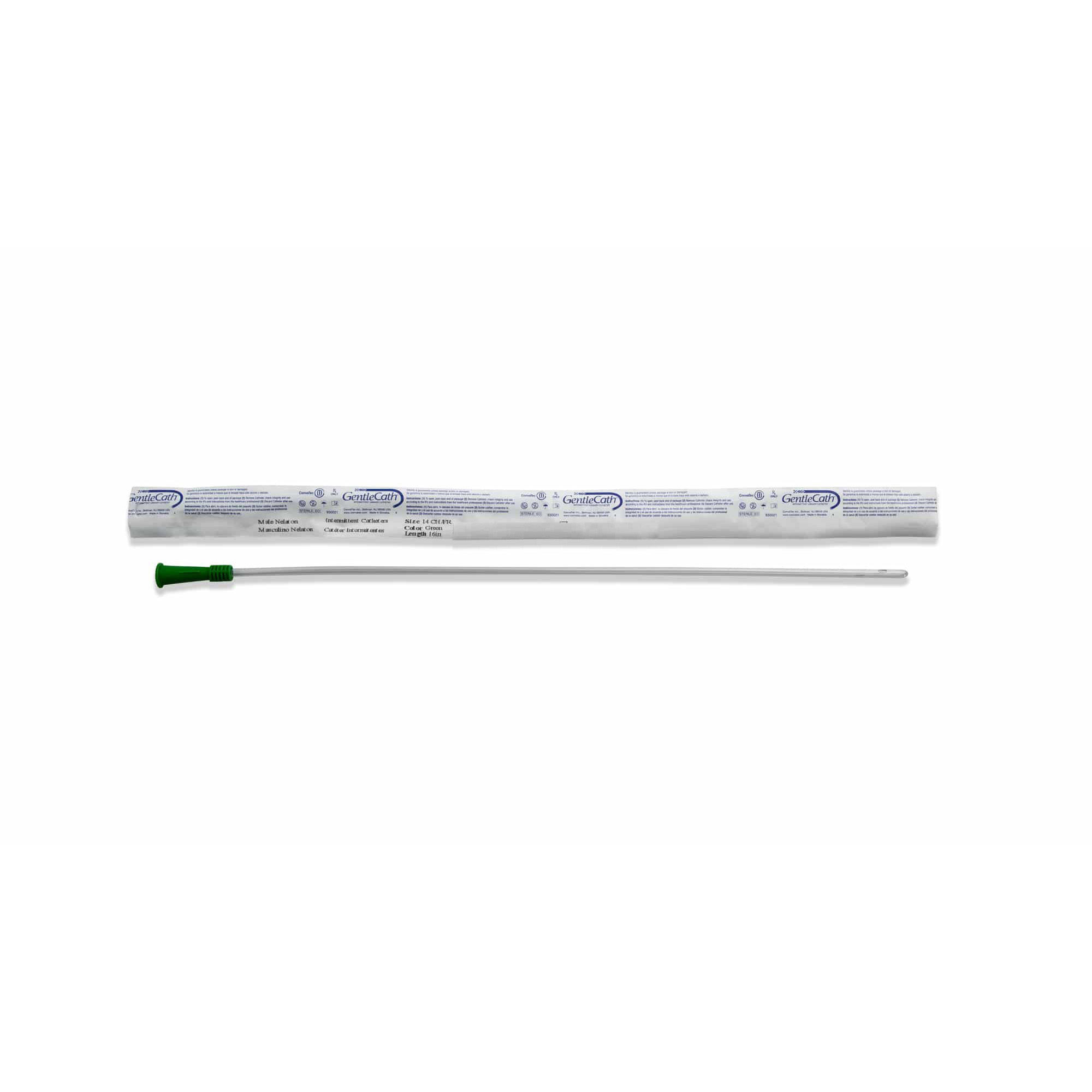 GentleCath Uncoated PVC Intermittent Catheter for Male, Straight Tip - Main image
