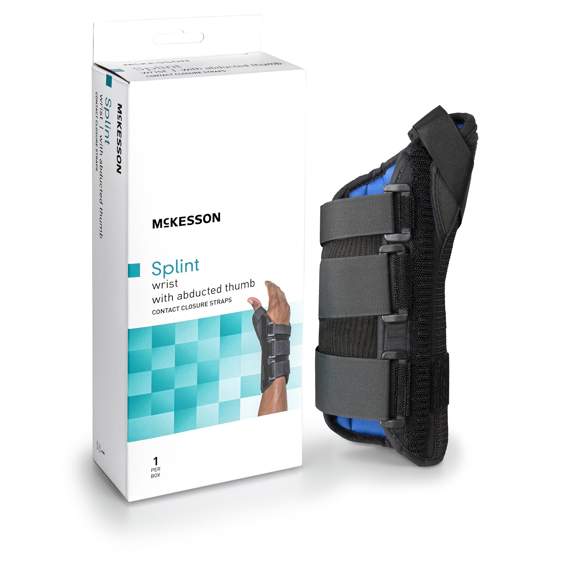 McKesson Wrist Splint with Abducted Thumb Hook and Loop Strap Closure
