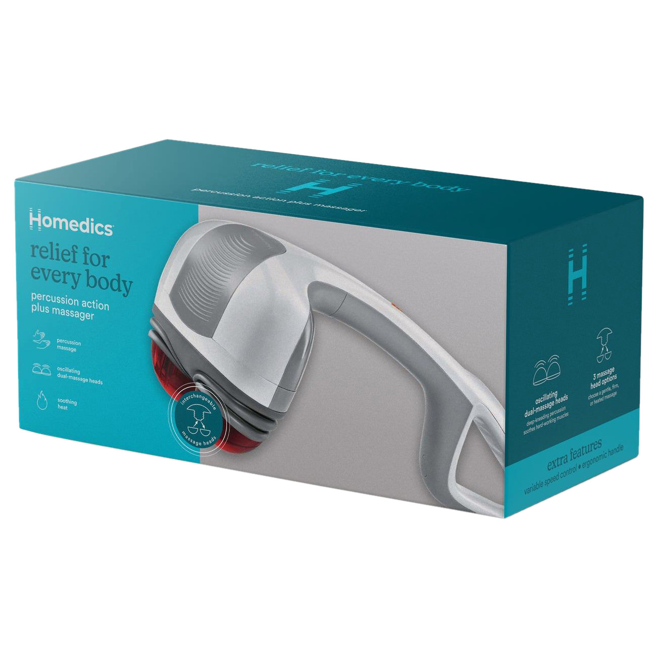 HoMedics Percussion Action Plus Hand-held Massager with Heat