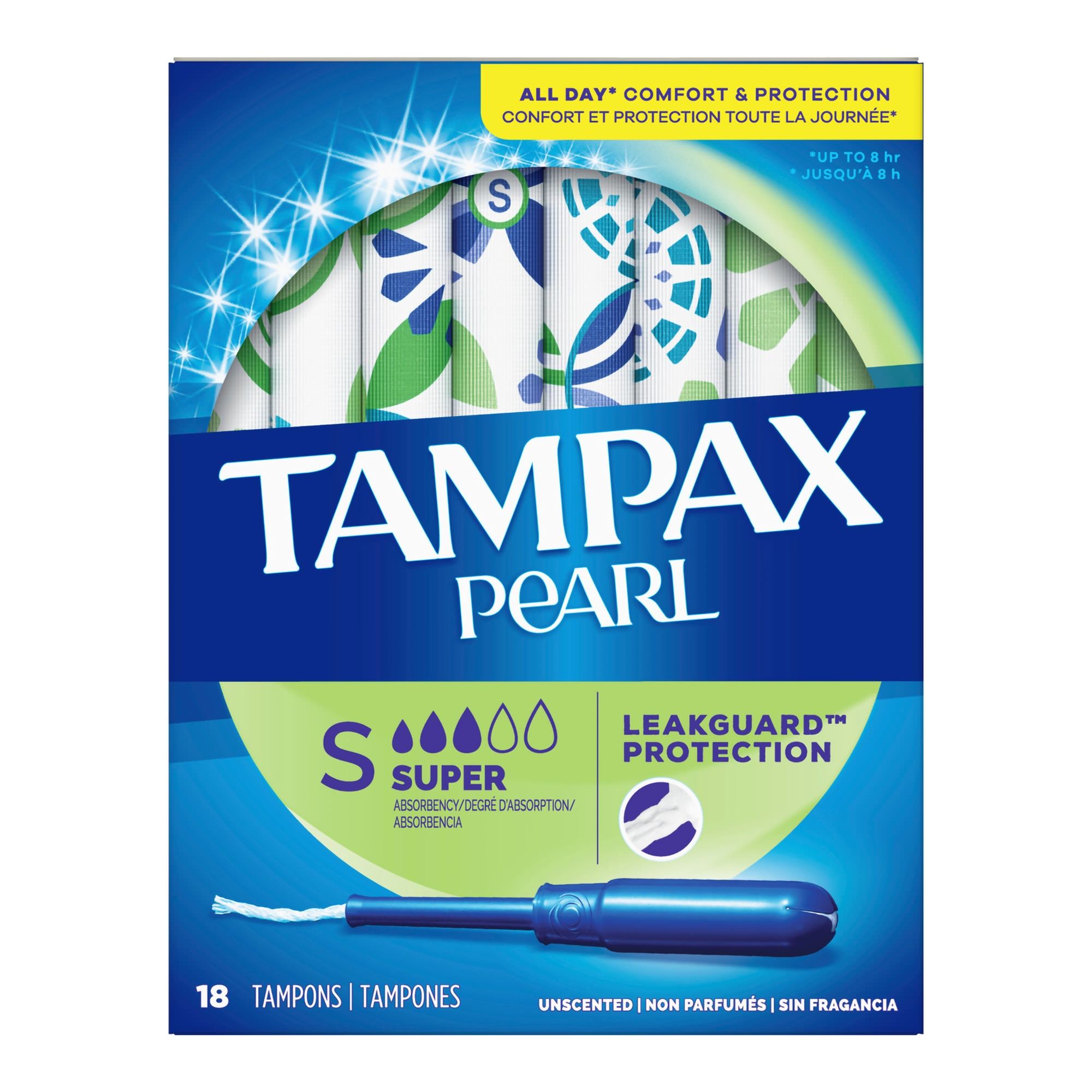 Tampon Tampax Pearl Super Absorbency Plastic Applicator - 1 Box - Main image