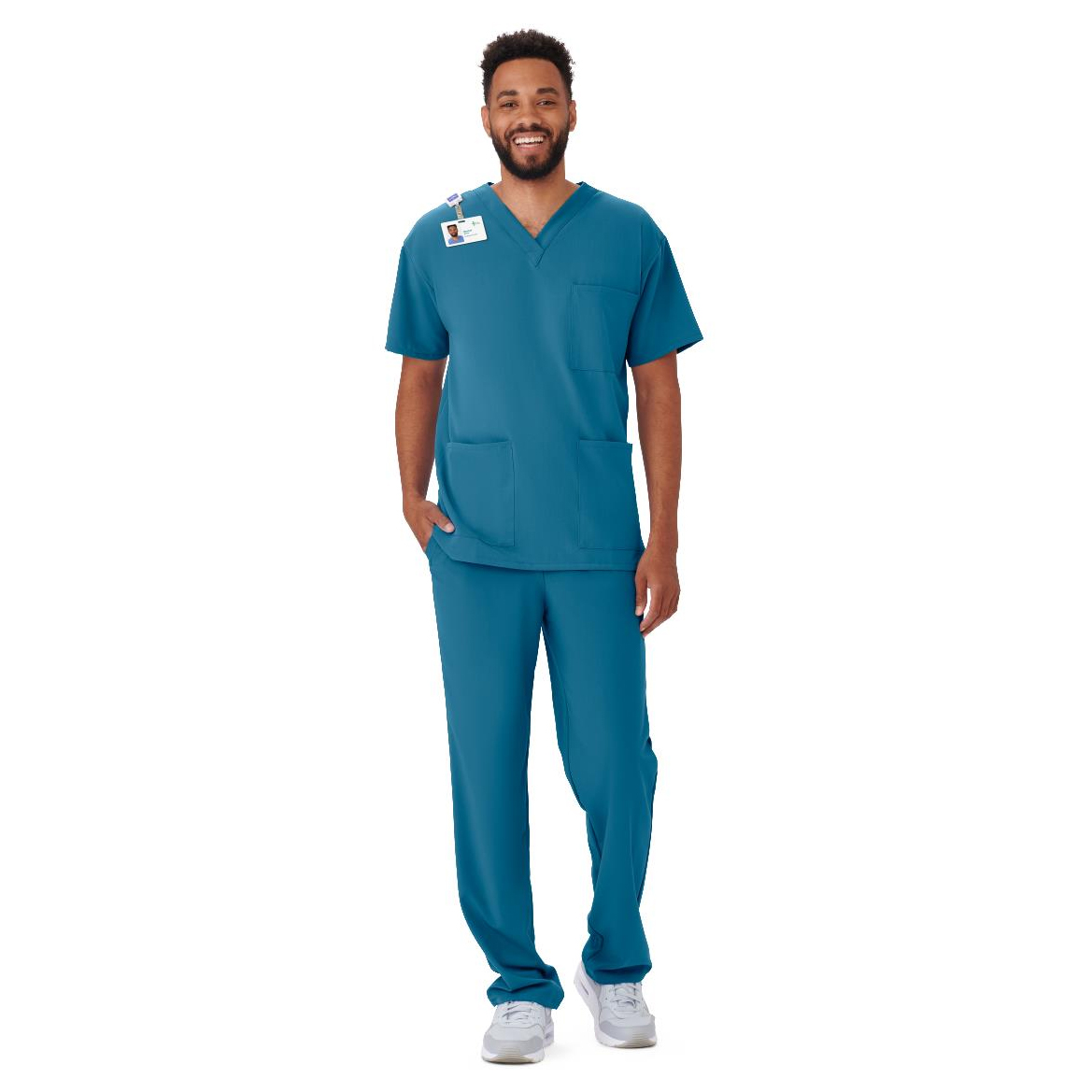 Medline Henderson AVE Unisex Scrub Top, Olive Green, 2XL