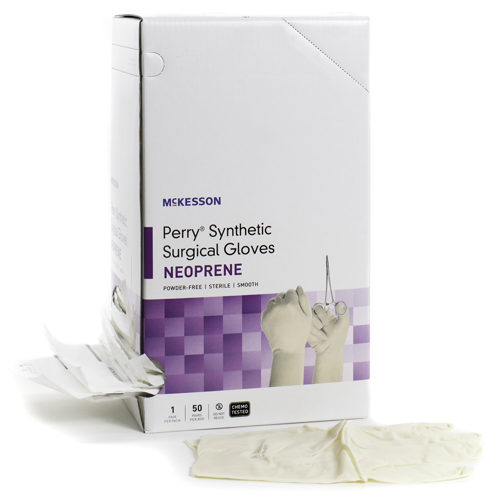 McKesson Perry Synthetic Surgical Gloves Size 7 | Latex-Free